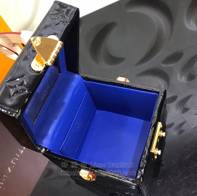 LV女包 M52516 漆面皮革 路易威登Bleecker Box手袋 LV盒子包 LV手拎包 LV斜挎小包  ydh3054